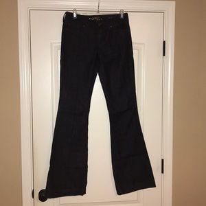 Dark blue flare jeans